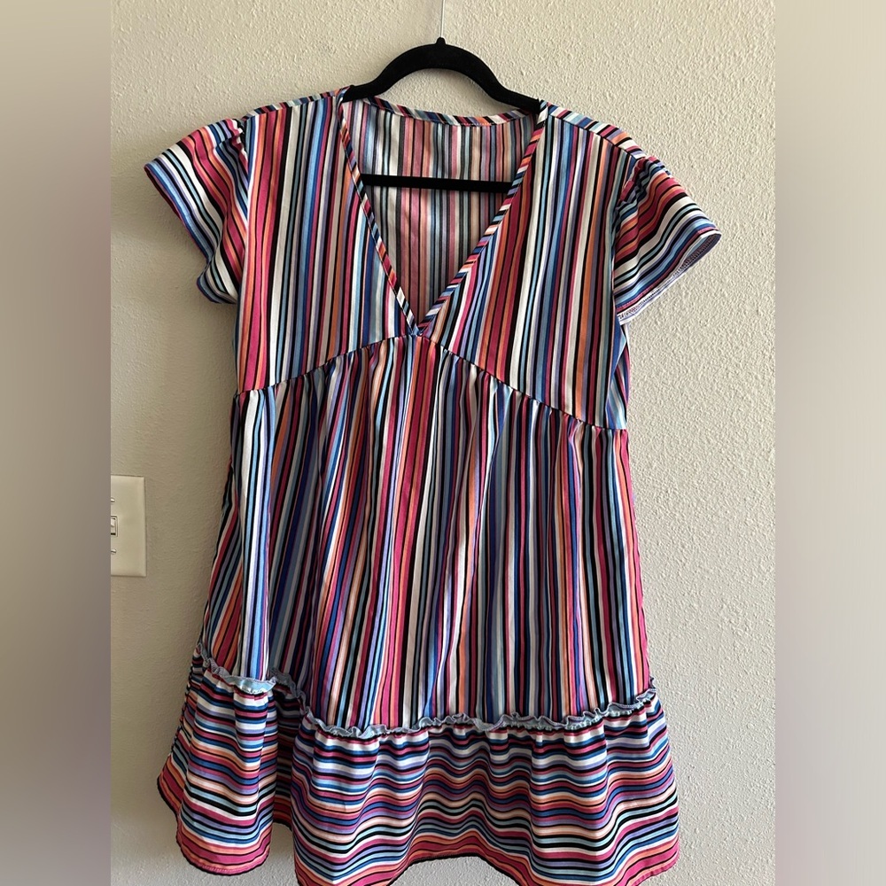A7 - 384 Target colorful striped swimsuit cover up dress